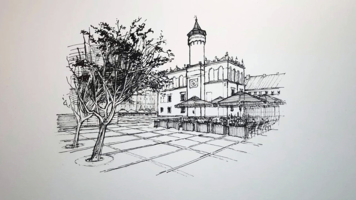 Rysunek tarnowskiego ratusza